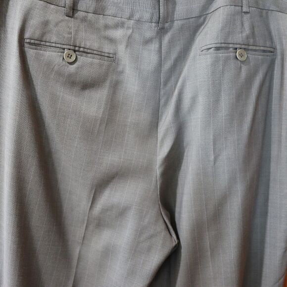 Talbots Gray Pine Stripe Women's Trousers 12 Petite - Picture 2 of 12